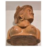 Filipino Hand-Carved Pair of Female Wooden Busts
