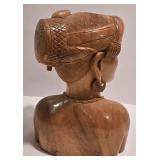 Filipino Hand-Carved Pair of Female Wooden Busts