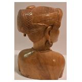 Filipino Hand-Carved Pair of Female Wooden Busts