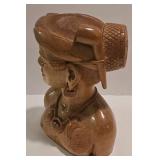 Filipino Hand-Carved Pair of Female Wooden Busts