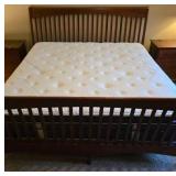 Beautiful Slatted Adjustable Wood King Bed Frame