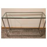 Rectangular Glass & Chrome Sofa Table