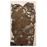 Vintage Carved Wood Ethnic Wall Hanging