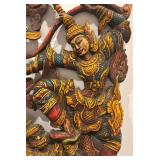 Vintage Carved Wood Ethnic Wall Hanging
