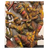 Vintage Carved Wood Ethnic Wall Hanging
