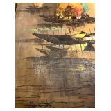 Vintage Mid Century Modern Oil Painting on Canvas