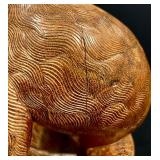 Hand Carved Monkey and Bird Figurine