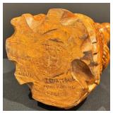 Hand Carved Monkey and Bird Figurine