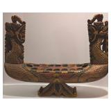 Incredible Hand Carved & Painted Dragon Boat Sculpted Mancala Game