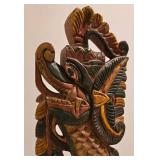 Incredible Hand Carved & Painted Dragon Boat Sculpted Mancala Game