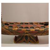 Incredible Hand Carved & Painted Dragon Boat Sculpted Mancala Game