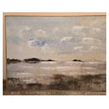 Large Unsigned Canvas Beach Painting