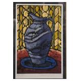 Signed "Blue Pitcher" Framed Silkscreen