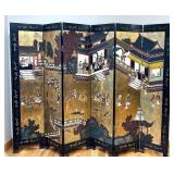 Gorgeous Vintage Chinese Decorative Panel Screen / Room Divider / Chinese Six-Panel Folding Screen