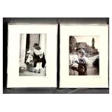 Two Framed Black and White Photograph Prints