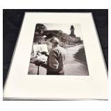 Two Framed Black and White Photograph Prints