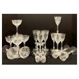 Set of Beautiful Vintage Etched Stemware