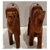 Collection of Four Wooden Camel Figurines