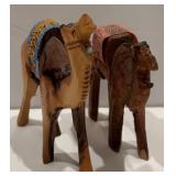 Collection of Four Wooden Camel Figurines