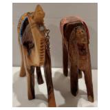 Collection of Four Wooden Camel Figurines