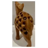 Collection of Four Wooden Camel Figurines
