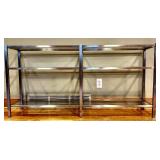 Modern Style Chrome and Glass Console Table