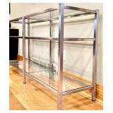Modern Style Chrome and Glass Console Table