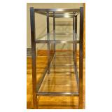 Modern Style Chrome and Glass Console Table