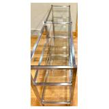 Modern Style Chrome and Glass Console Table