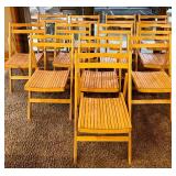 Set of 12 Wooden Folding Chairs