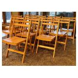 Set of 12 Wooden Folding Chairs
