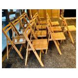 Set of 12 Wooden Folding Chairs