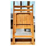 Set of 12 Wooden Folding Chairs