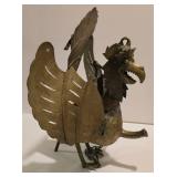 Indonesian Brass Garuda ("Giant Bird") Wauung Kulit Hanging Oil Lamp