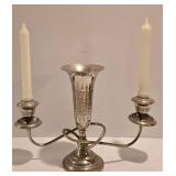 Vintage Sterling Silver Candelabra with Vase