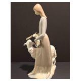 Female Figure with Ewe & Lamb China Figure