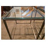 Pair of Glass and Metal Occasional Tables