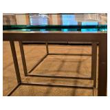 Pair of Glass and Metal Occasional Tables