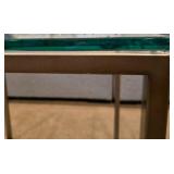 Pair of Glass and Metal Occasional Tables