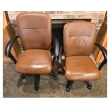 Pair of Leather Office Desk Chairs