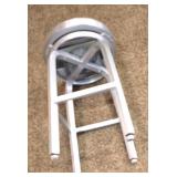 Set of Three Stainless Steel Kitchen Stools