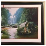 Panoramic Framed River/Waterfall Photograph