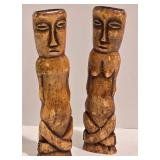 African Bone Fetish Figure Pair