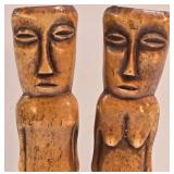 African Bone Fetish Figure Pair