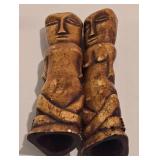 African Bone Fetish Figure Pair