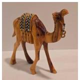Set of 4 Vintage Carved Wooden Camels