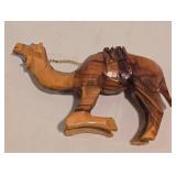 Set of 4 Vintage Carved Wooden Camels