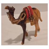 Set of 4 Vintage Carved Wooden Camels