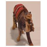 Set of 4 Vintage Carved Wooden Camels