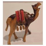 Set of 4 Vintage Carved Wooden Camels